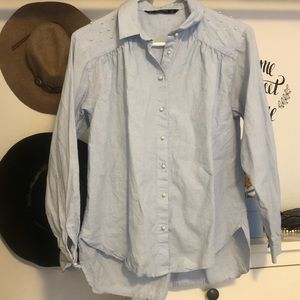 Pearl Zara blue classic shirt button down